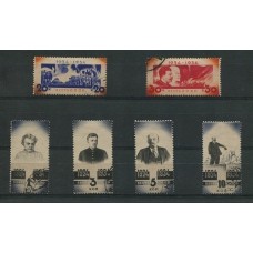 RUSIA 1934 Yv 530/5 SERIE COMPLETA DE ESTAMPILLAS USADAS 55 EUROS